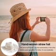 thumbnail image 7 of Harmtty Bride Hollow Cowboy Hat for Women Summer Handwoven Straw Hat Beach Vacation Sunshade Cap for Outdoor Travel, 7 of 7