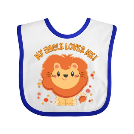 

Inktastic My Uncle Loves Me- Cute Lion Gift Baby Boy or Baby Girl Bib