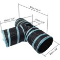 thumbnail image 3 of Túnel plegable para gatos NQ interactivo 3 canales con bola colgante negro azul, 3 of 5