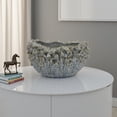 thumbnail image 7 of Nina Decorative Bowl, Light Blue, Textured Floral Gray Ceramic 13 Inch, 7 of 7