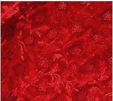 Red Floral Foil: Embossed, 20 inches x 30 feet