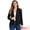 Black, variant on Women's Notch Lapel One Button Linen Blazer XL Beige