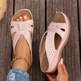 thumbnail image 6 of longantii Womens Orthopedic Sandals Slip on Non Slip Arch Support Flat Wedge Sandals Breathable Beach Slippers 2026 New Beach Vacation Orthopedic Shoes Pink, 6 of 6