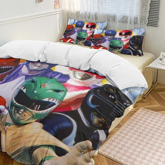 Power Rangers 3-Piece Bedding Comforter Set Bed Cover Set Soft Warm Bedding for Bedroom, Home, Hotel 86"x70"