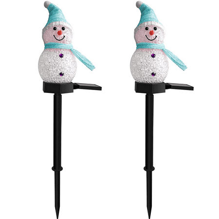 

2 Pack Snowman Solar Lights Christmas Solar Lights Garden Snowman Decorative Yard Passage Lights