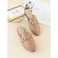 thumbnail image 2 of Metal Decor Flat Mules  Elegant Apricot-colored Solid Color Mule High Heels  Made Of Pure Metal, 2 of 7