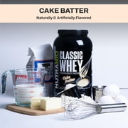 NutraBio Classic Whey Protein Powder- 25G Protein Per Scoop - Full-Spectrum Amino Acid Profile - No Fillers, Artificial Colors, Preservatives - Low Glycemic Index - (Cake Batter, 2 Pounds)