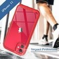 thumbnail image 3 of CellEver Clear Full Body Case for iPhone 11, Heavy Duty Protection with Anti-Slip TPU Bumper and [2 Tempered 9H Glass Screen Protectors] Shockproof Transparent Phone Cover 6.1 Inch (Red), 3 of 7