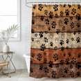 thumbnail image 6 of Polyester Fabric Burnt Orange Brown Shower Curtain, Farmhouse Dog Paw Vintage Waterproof Bathtub Curtain Bathroom Decor Set with Hooks 72 x 78 Inches, 6 of 6
