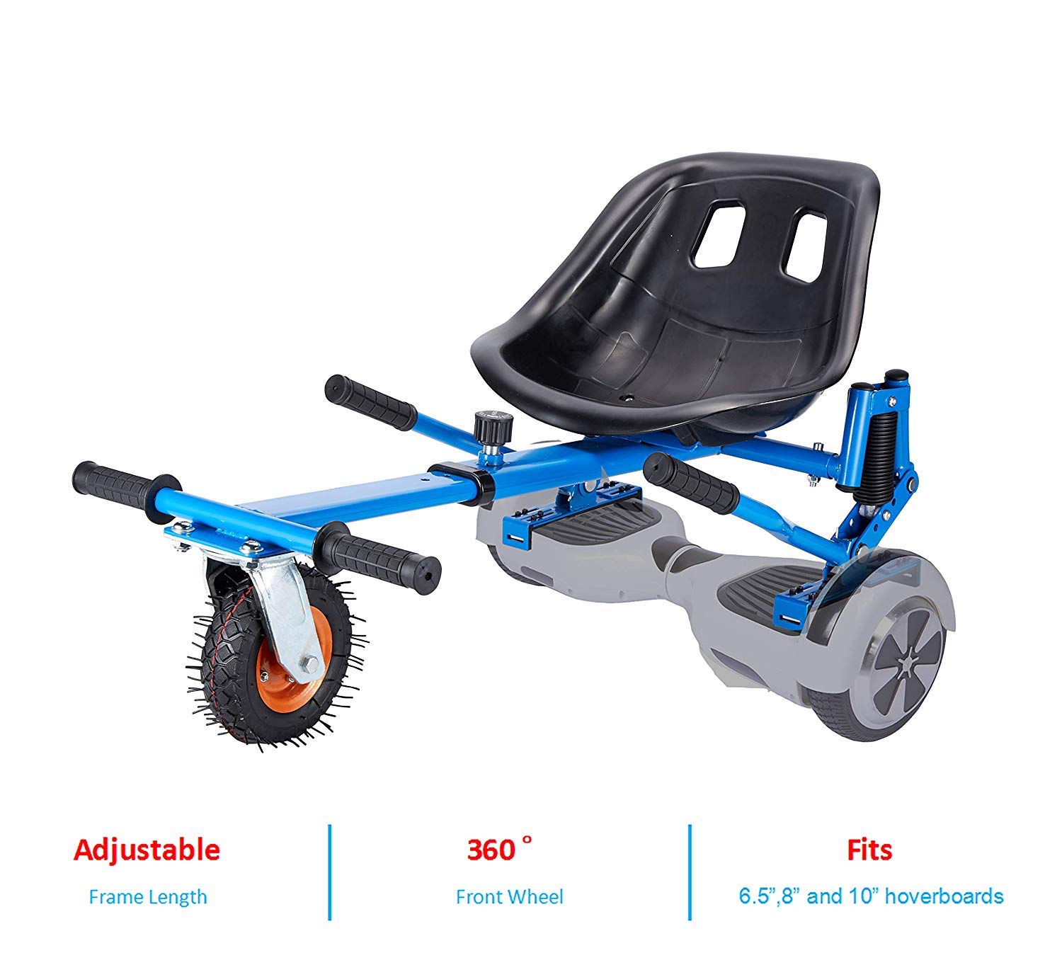 All In One Hover Cart Attachment For Hoverboard - Transform your Hoverboard into a Go Kart with Hovercart - Blue