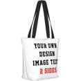 thumbnail image 2 of Custom Tote Bags, Custom Bags With Logo Personalized Tote Bags Large Shopping Bags Reusable Grocery Bags Bulk Add Text Photo, 2 of 8