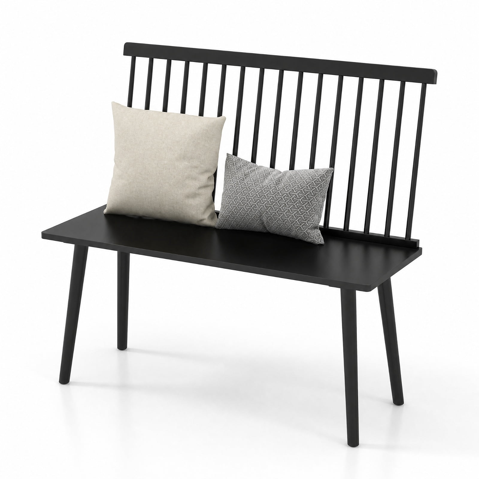 Furnibear Entryway Bench for 2 with Spindle Back for Kitchen Dining Room and Hallway
