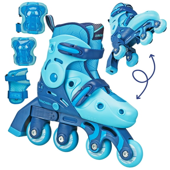 Roller Derby Boy's Switch Combo Adjustable Skate Size Medium (13-3) with Protective