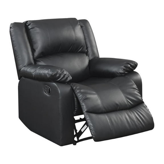 Relax-A-Lounger Pittsburg Recliner in Black Faux Leather Upholstery
