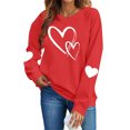 thumbnail image 2 of Valentines Day Long Sleeve Shirts for Women Cute Love Heart Print Graphic Crewneck Pullover Tops Holiday Outfits Sweatshirts, 2 of 9