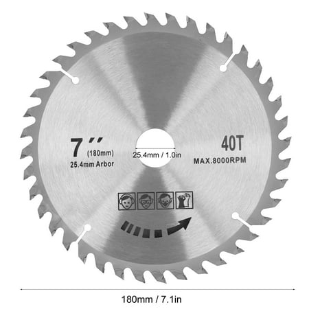 

Ymiko Cutting Saw Blade 7x40T 180mm Saw Blade Cemented Carbide Circular Cutting Disc Woodworking Accessory Cutting Disc