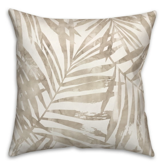 Creative Products Cream Leafy Pattern 18 x 18 Indoor / Outdoor Pillow