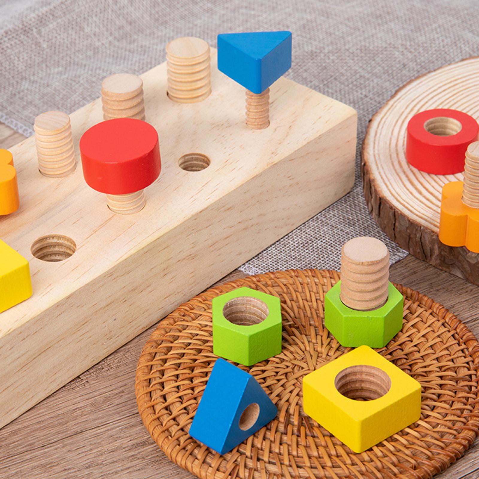 Montessori Toy Twist Screws Wooden for , Expanding The Sensitivity