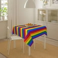 thumbnail image 6 of 60x60 Inch Table Cloths for Square Tables, Rainbow Pattern Tablecloth, Farmhouse Table Cover for Dining Table Waterproof Wipeable Tablecloths for Kitchen Dining Room Party, 6 of 6