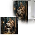 thumbnail image 2 of Humorous Animal Print Bathroom Shower Curtain Funny Sitting On Reading Newspaper Design Polyester Fabric Bath Curtain for Home, 2 of 4
