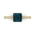 thumbnail image 2 of 2.7ct asscher cut natural london blue topaz 18k yellow gold Bridal Wedding Engagement Promise Anniversary Ring for Women size 10.25, 2 of 7