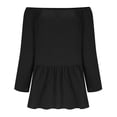 thumbnail image 5 of Sexlip Womens Swimsuit Set Gathered Neck Cover Up Design Ruffled Tier 3/4 Sleeve Loose Silhouette Soft Fabric for Summer Water Activities Black M, 5 of 9