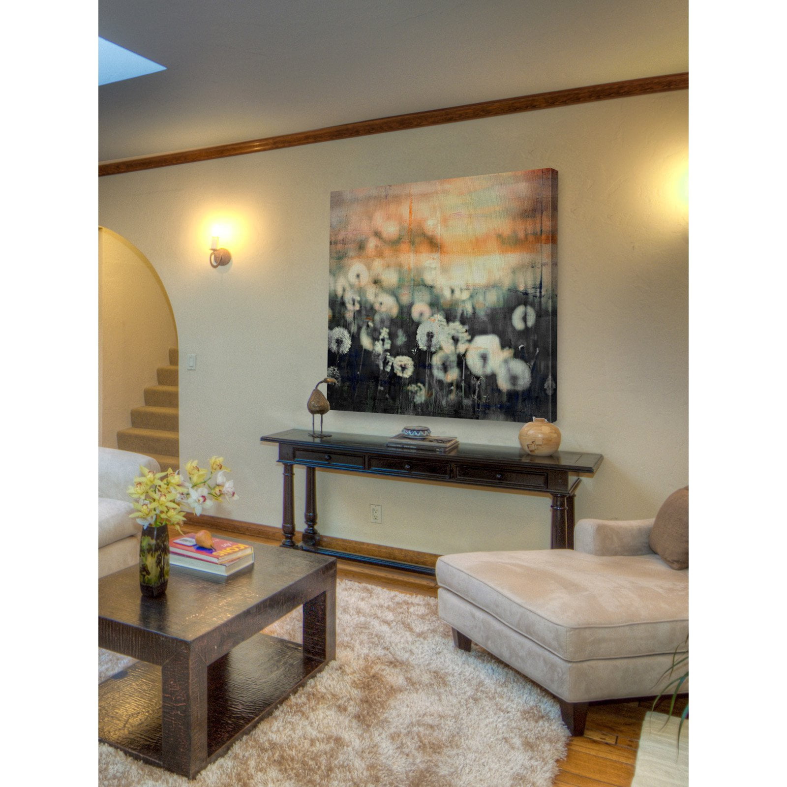 "Dandy Puff Meadow" Painting Print on Wrapped Canvas