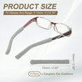 thumbnail image 2 of Cojín para orejas de gafas Uxcell 2.95 In, 4 pares de sujetadores suaves de orejas de algodón, antideslizantes y cómodos, cojines elásticos para brazos de gafas, tips de templo, gris, 2 of 7
