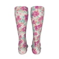 thumbnail image 6 of Honeii Purple Watercolor Flowers Print Calf Socks Sports Socks Seamless Toe, Trouser Socks,Knee High Long Socks for Women and Men-One Size, 6 of 8