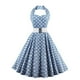 thumbnail image 1 of Vestidos Para Mujer Vestidos Casuales Sin Mangas Cuello Redondo Retro Estampado de Lunares Cinturón de Cintura Alta Cuello Halter Vestido Sin Espalda Odeerbi ODB149633, 1 of 8