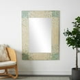thumbnail image 3 of DecMode 48" x 36" Cream Handmade Mosaic Wall Mirror with Blue Corners, 3 of 13