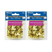 BAZIC Brass Thumb Tack, Gold, 200 Per Pack, 2 Pack (400 tacks)