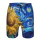 thumbnail image 3 of Balery Whimsical Sunflowers Night Sky Traje de Baño Estilo Hawaiano para Hombre, Shorts de Secado Rápido con Bolsillos-Large, 3 of 6