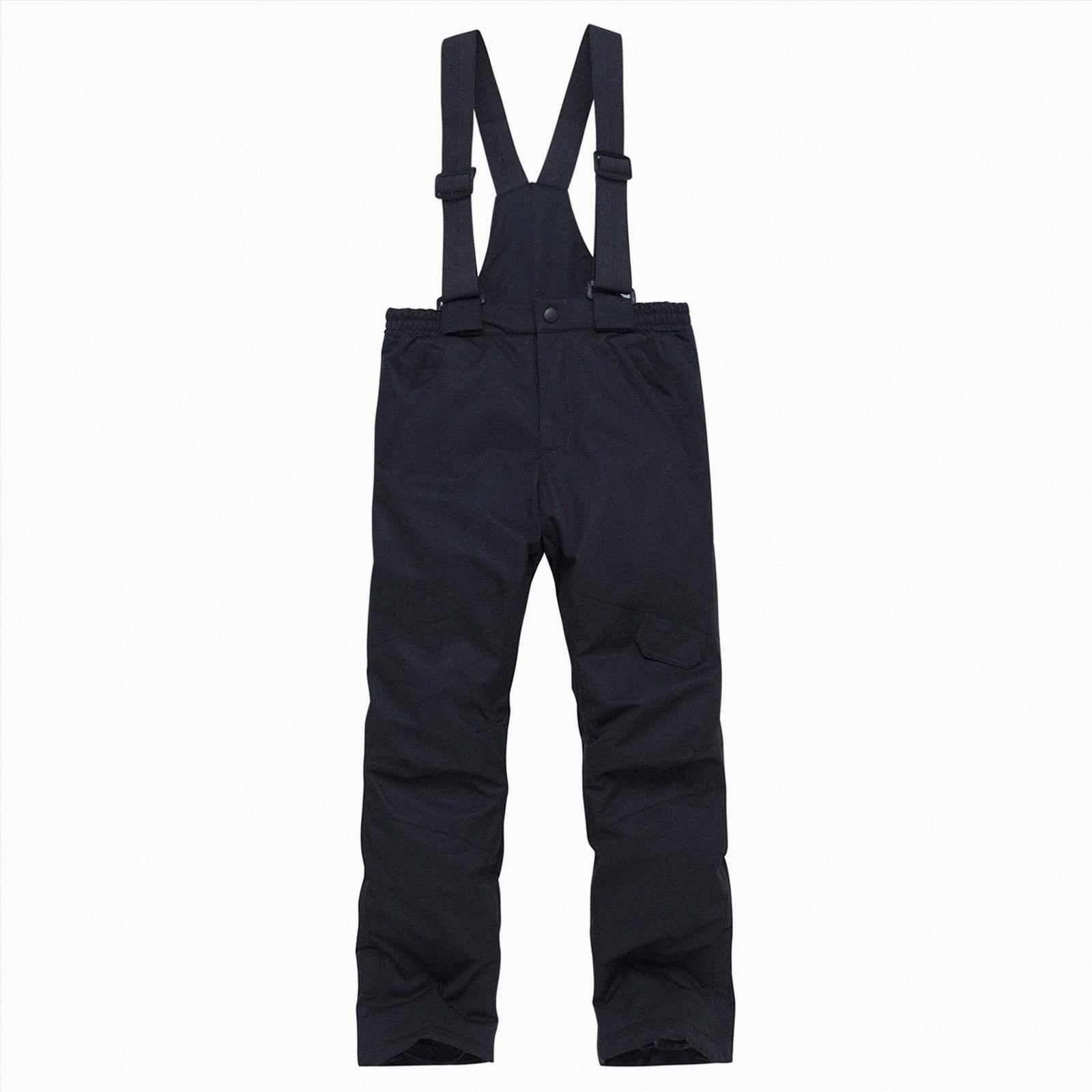 HCNTES Toddler Snow Bib Overalls Kids Waterproof Ski Pants Adjustable Design Warm Winter Outdoor Wear(A-Black,L)