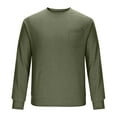 thumbnail image 3 of RYDCOT Mens Waffle Crewneck Henry Shirts Slim Fit Long Sleeve Casual Stylish T-Shirt Top Army Green, 3 of 5