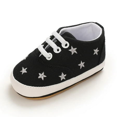 

Binmer Toddler Kids Baby Boys Girls Star Heart Flat Rubber Non-Slip Walking Shoes