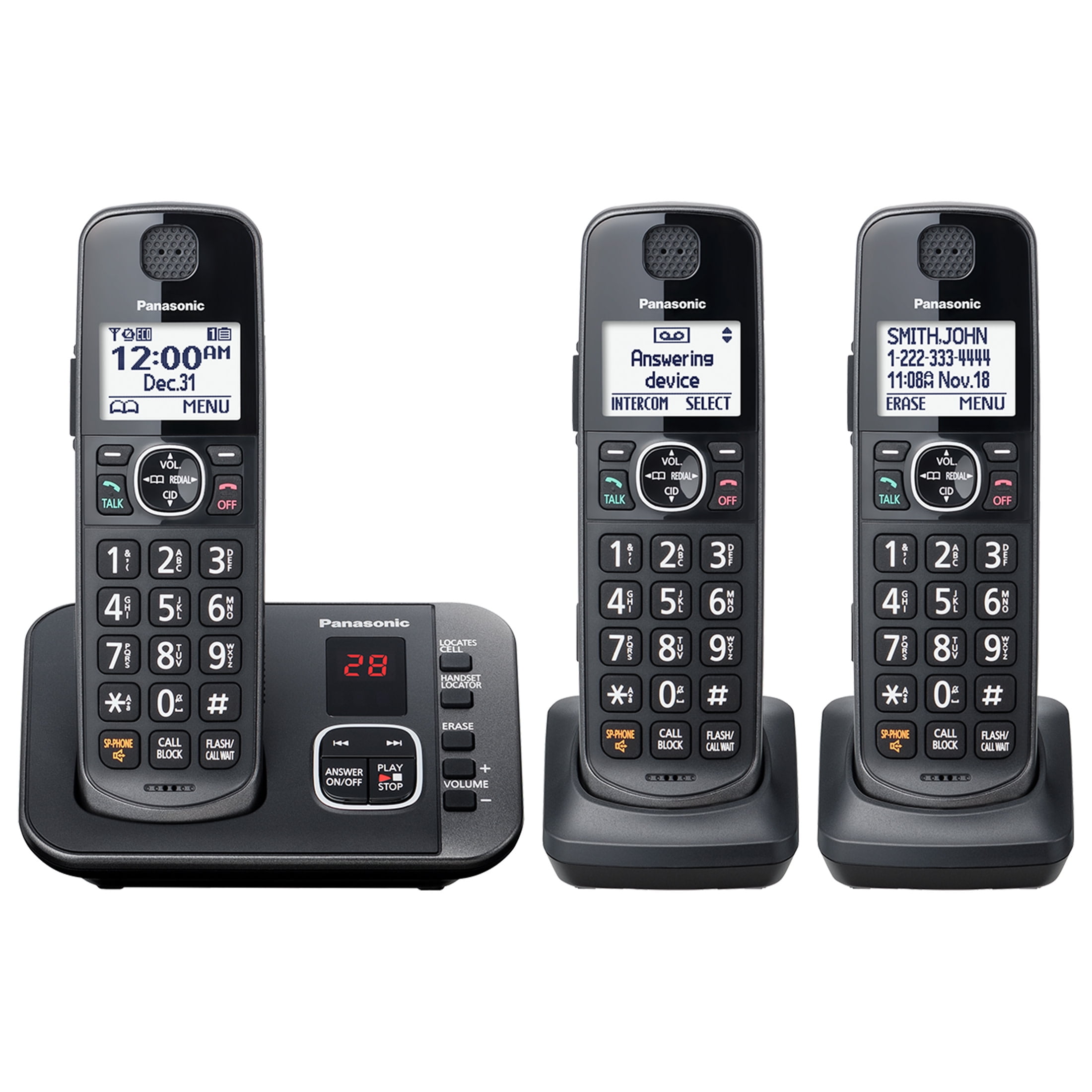 SALE KX-TGC363B Panasonic KX-TG633SK DECT 6.0 PLUS Cordless Phone Answering 