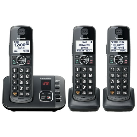 Panasonic KX-TG3833M 3-Handset Expandable Cordless Phone System with Answering System