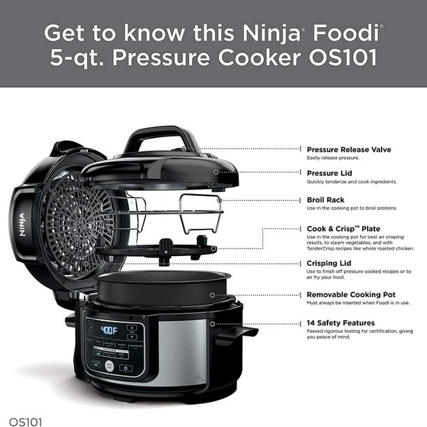 Ninja Foodi 9 in 1 Pressure Cooker and Air Fryer with Nesting Rack