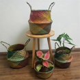 thumbnail image 5 of Storage Basket with Handles Woven Foldable Storage Pot Plant Basin Cover for Laundry Groceries Picnic Beach Basket, 5 of 5