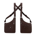 thumbnail image 2 of Bolso bandolera doble con bolsillo tipo cartera, moderno, con correa ajustable, de piel sintética. Marrón oscuro, 2 of 9