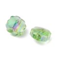 thumbnail image 2 of Transparent Electroplate Glass Beads AB Color Faceted Clover Light Green 7.5x7.5x5mm Hole: 1mm, 2 of 2