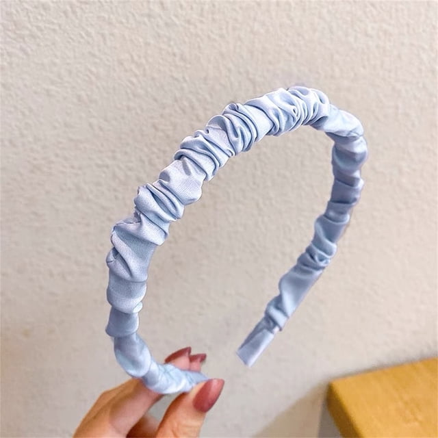 Satin Headbands Ruffled Hair Hoop Ruched Hair Band Satin Pleated Headbands Ruffled Hair Hoop Fashionable Hair Accessories For Women Girls