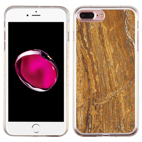 Slim-Fit Case for Apple iPhone 8 PLUS / 7 PLUS, OneToughShield ® Premium TPU Gel Protector Phone Case - Marble / Earth