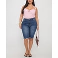 thumbnail image 3 of Gocolloa Plus Size Capris for Women 17" Inseam Stretchy Capri Jean Shorts High Waisted Cropped Pants Royal Blue 22W, 3 of 6