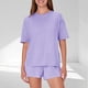 thumbnail image 1 of Karight 2 Piece Outfits Women Casual Soft Loungewear Short Sleeve Drop Shoulder Tops with Shorts Pj Sets Sleepwear Suits, 1 of 7