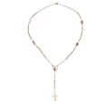 thumbnail image 1 of Collar con colgante de cruz, collar de rosario de metal, collar católico decorativo exquisito para mujer, 1 of 8
