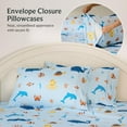 thumbnail image 4 of LuxClub Twin Bed Sheet Set, Deep Pocket, Wrinkle Resistant, Blue Whales, 3 Piece, 4 of 10