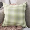 thumbnail image 1 of Nvzi 4 fundas de almohada de lino a cuadros con estampado verde, fundas de almohada coloridas que iluminarán la decoración de tu dormitorio. 11,81 x 19,69 pulgadas (verde)., 1 of 5