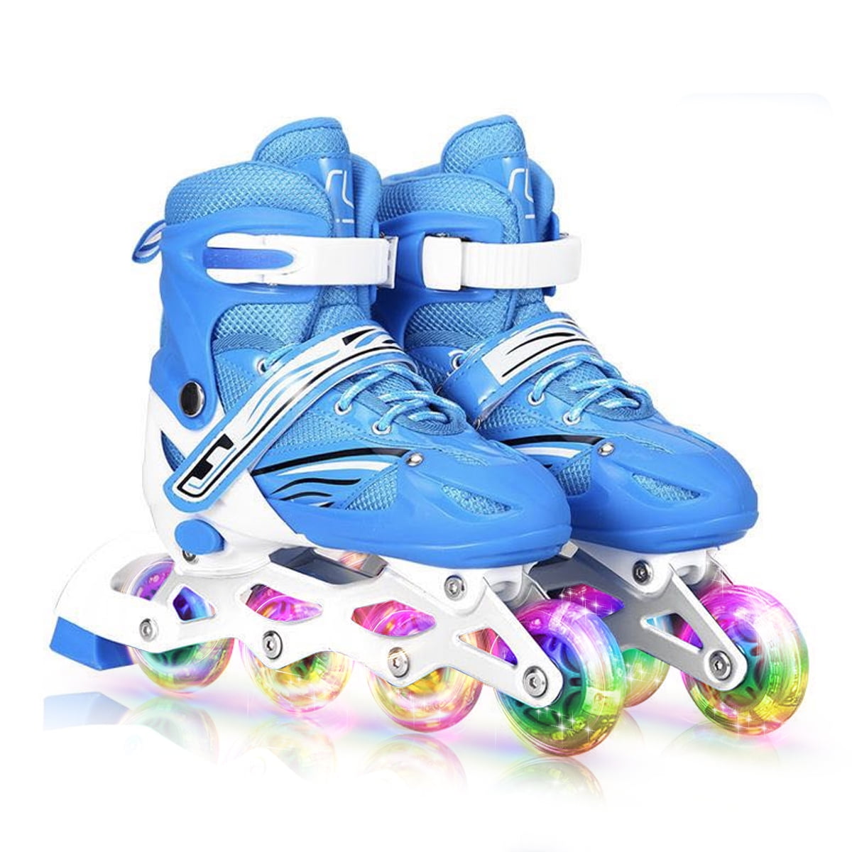 Adjustable Inline Skates for Kids and Adults Men and Women jcaeh 4 Sizes Outdoor Blades Roller Skates with Full Illuminating Light Up Wheels for Girls and Boys